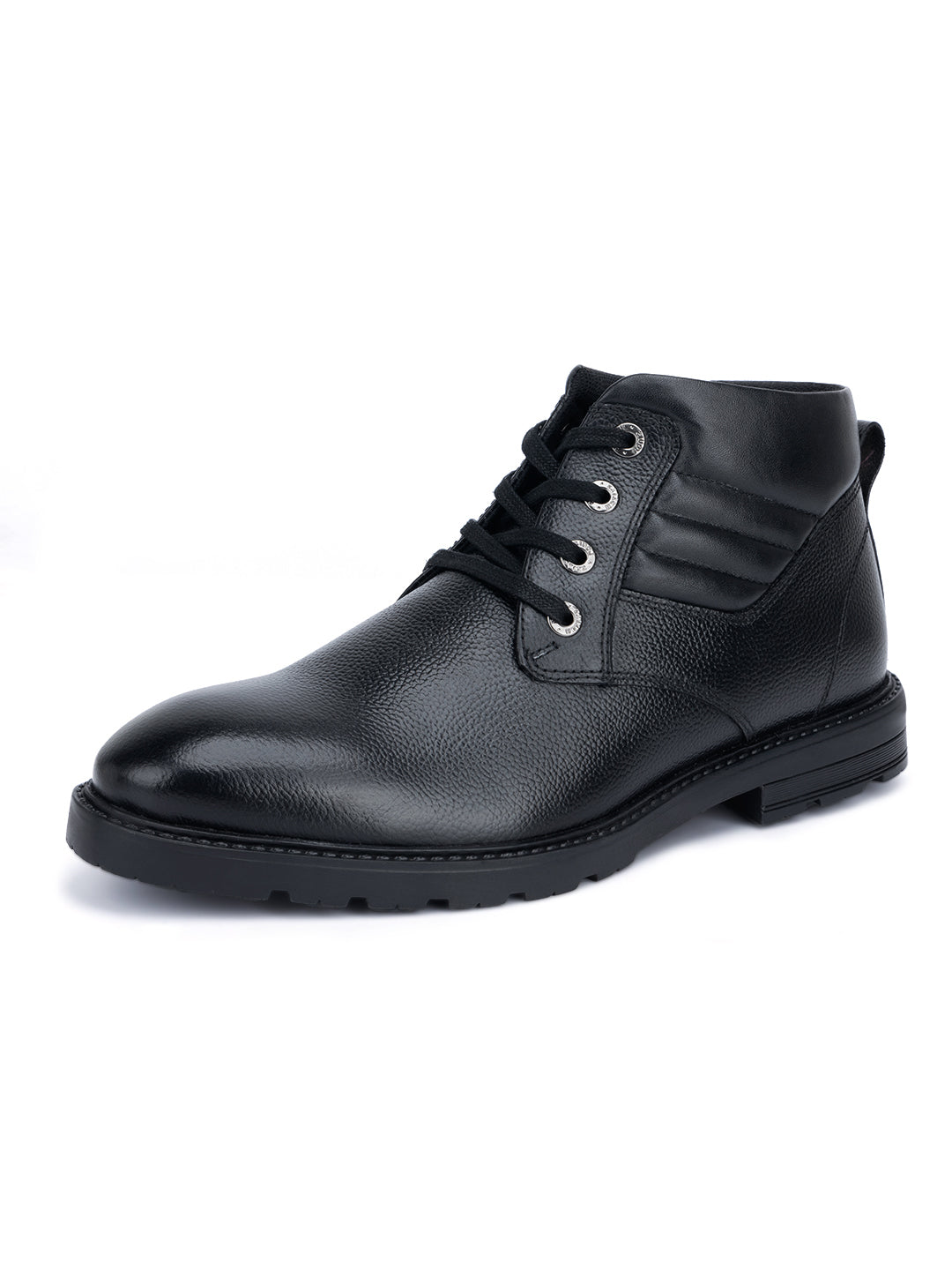 Jet Black Handcrafted Italian Leather High Ankle Chukka Boots