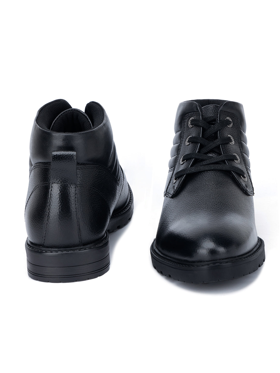 Jet Black Handcrafted Italian Leather High Ankle Chukka Boots