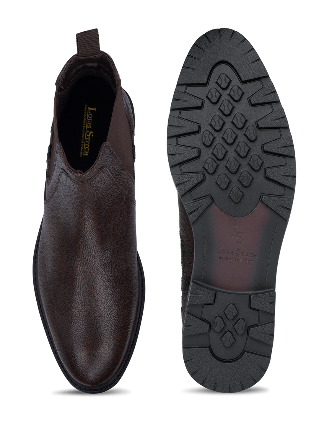 Brunette Brown Handcrafted Italian Leather High Ankle Chelsea Boots