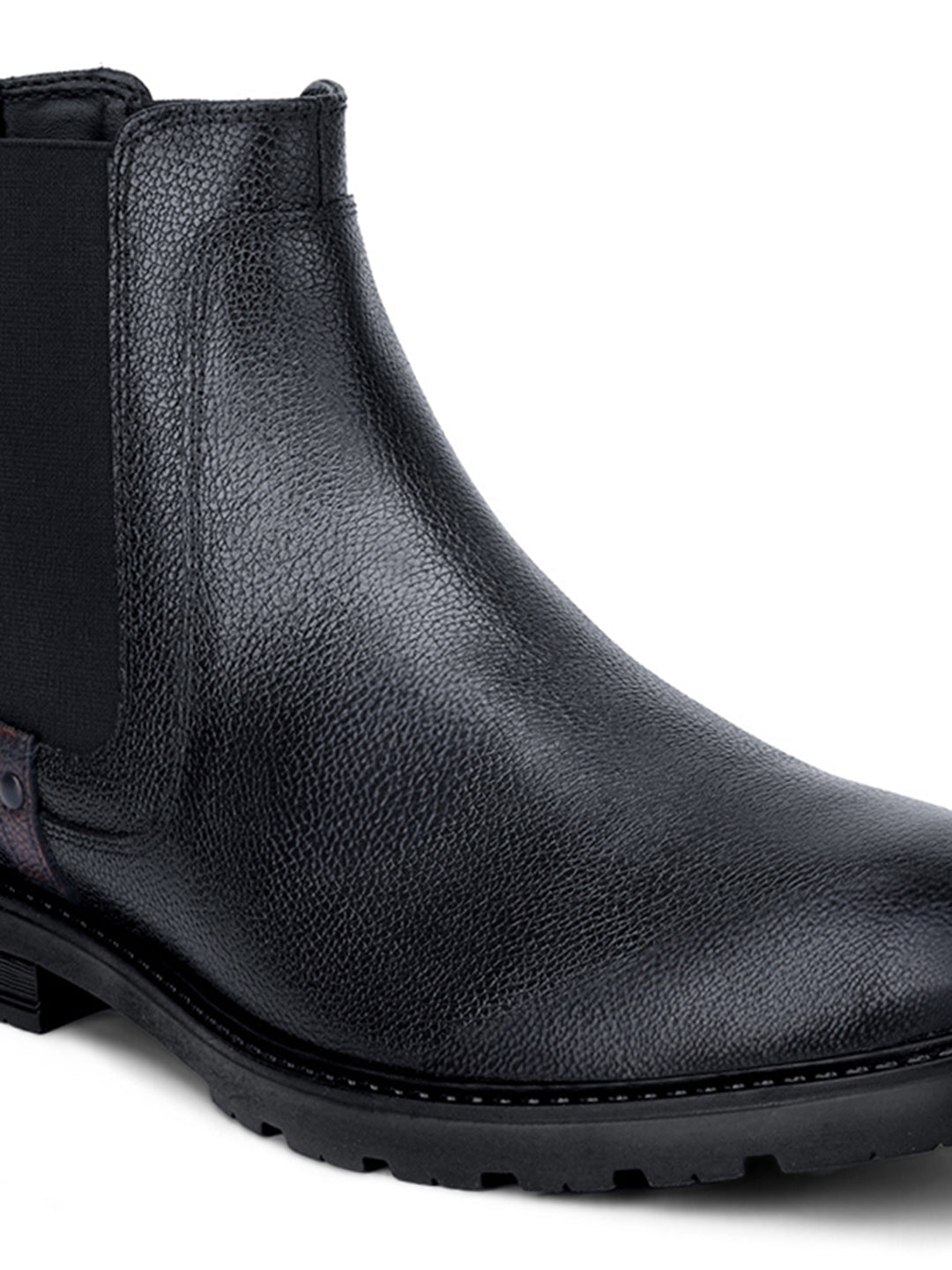 Jet Black Handcrafted Italian Leather High Ankle Chelsea Boots