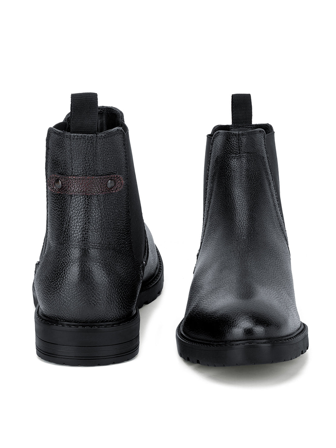 Jet Black Handcrafted Italian Leather High Ankle Chelsea Boots