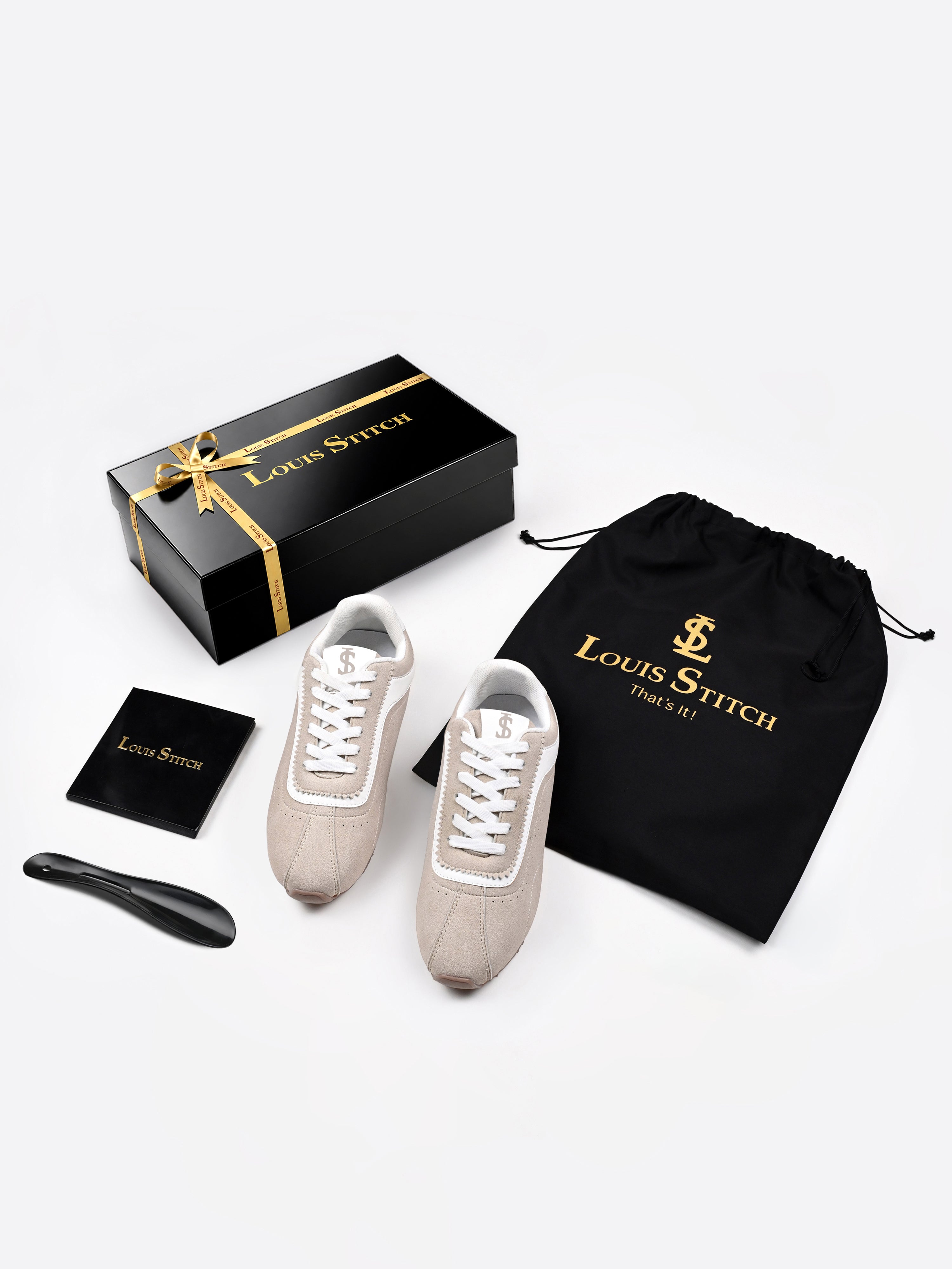 Beige Lightweight Lace-Up Sneakers