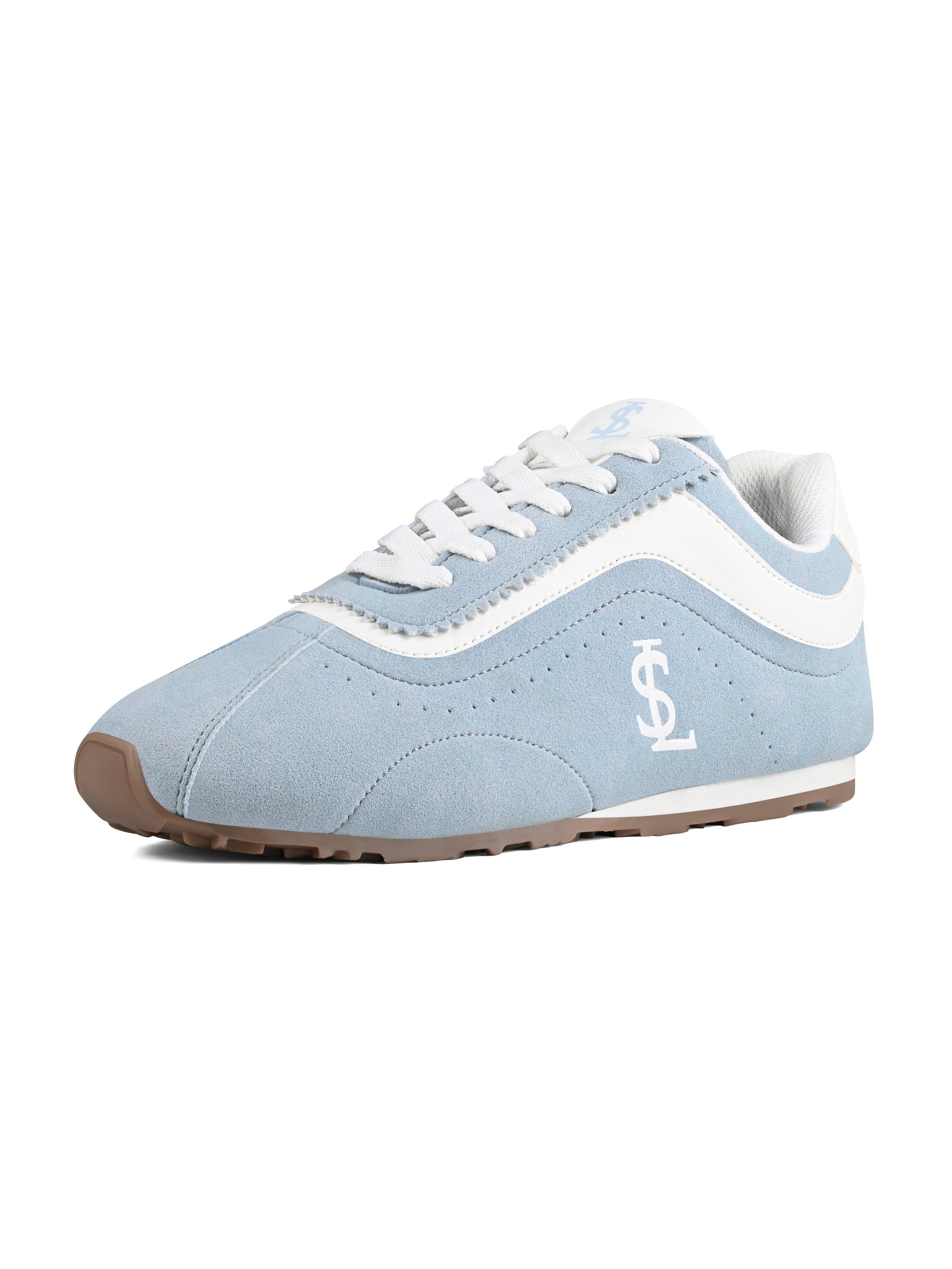 Ice Blue Lightweight Lace-Up Sneakers