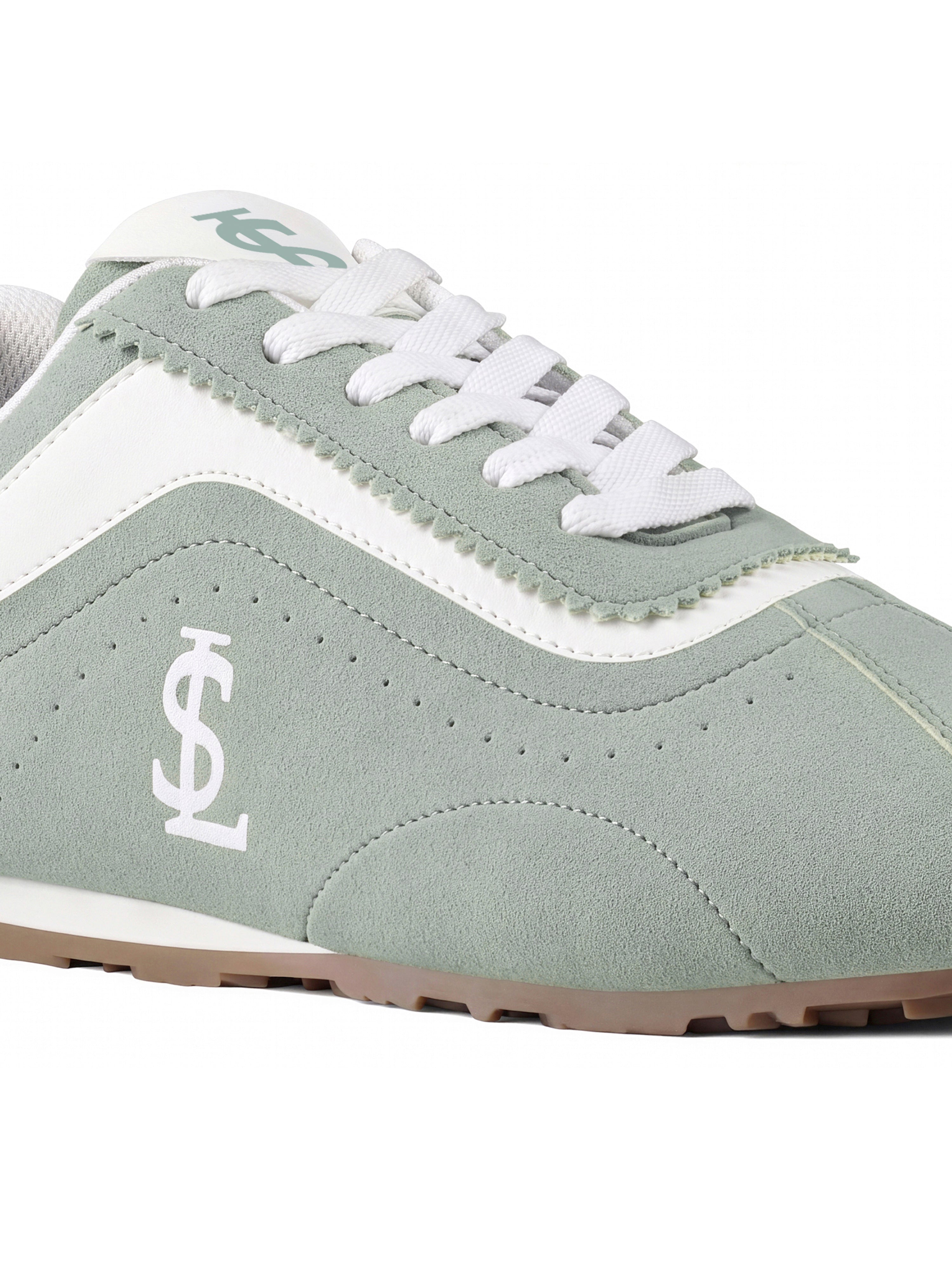Mint Green Lightweight Lace-Up Sneakers
