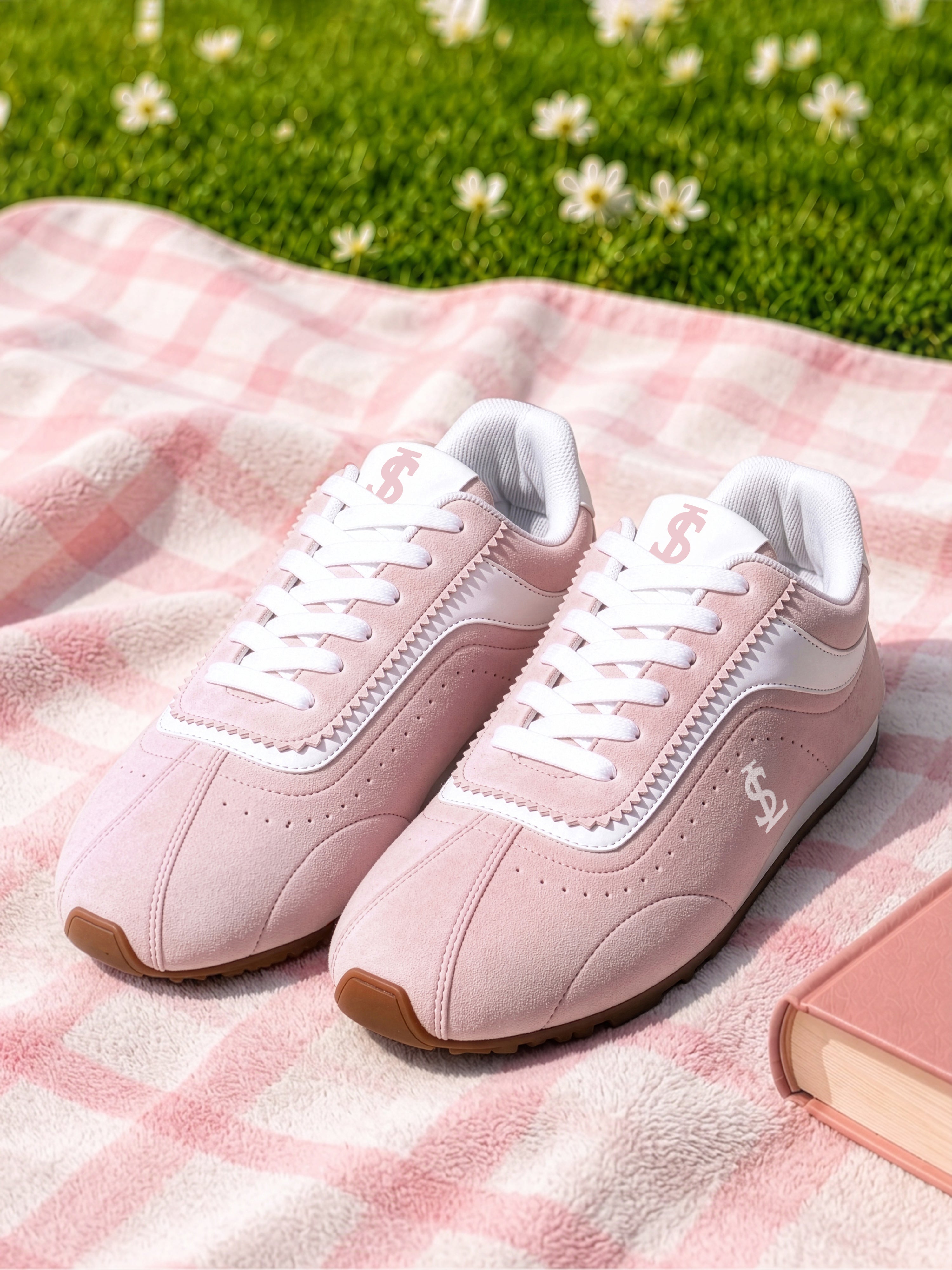 Pink Lightweight Lace-Up Sneakers