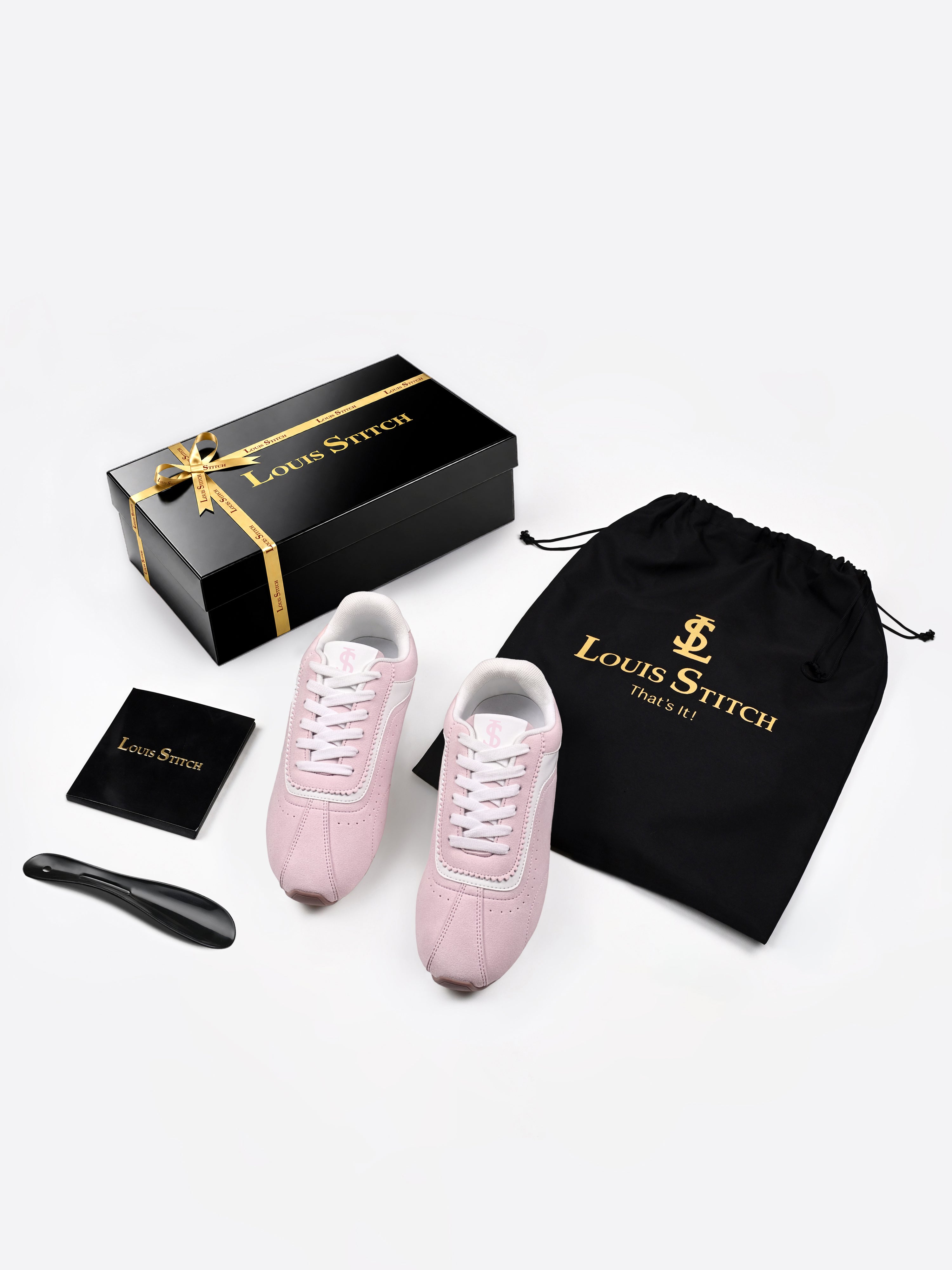 Pink Lightweight Lace-Up Sneakers