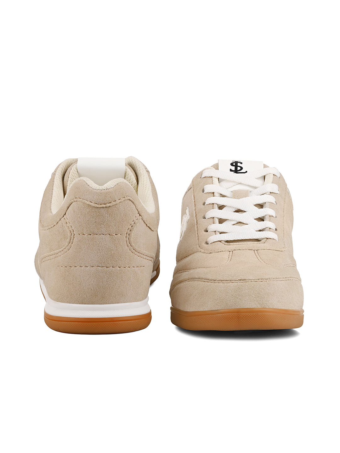 Women's Beige Lightweight and Comfortable Casual Lace-Up Sneakers