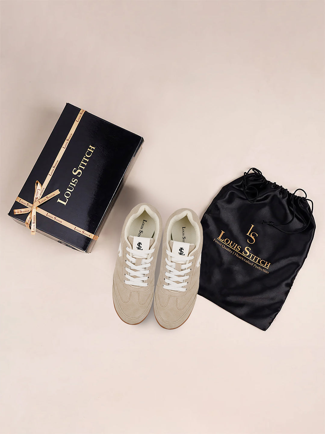 Women's Beige Lightweight and Comfortable Casual Lace-Up Sneakers