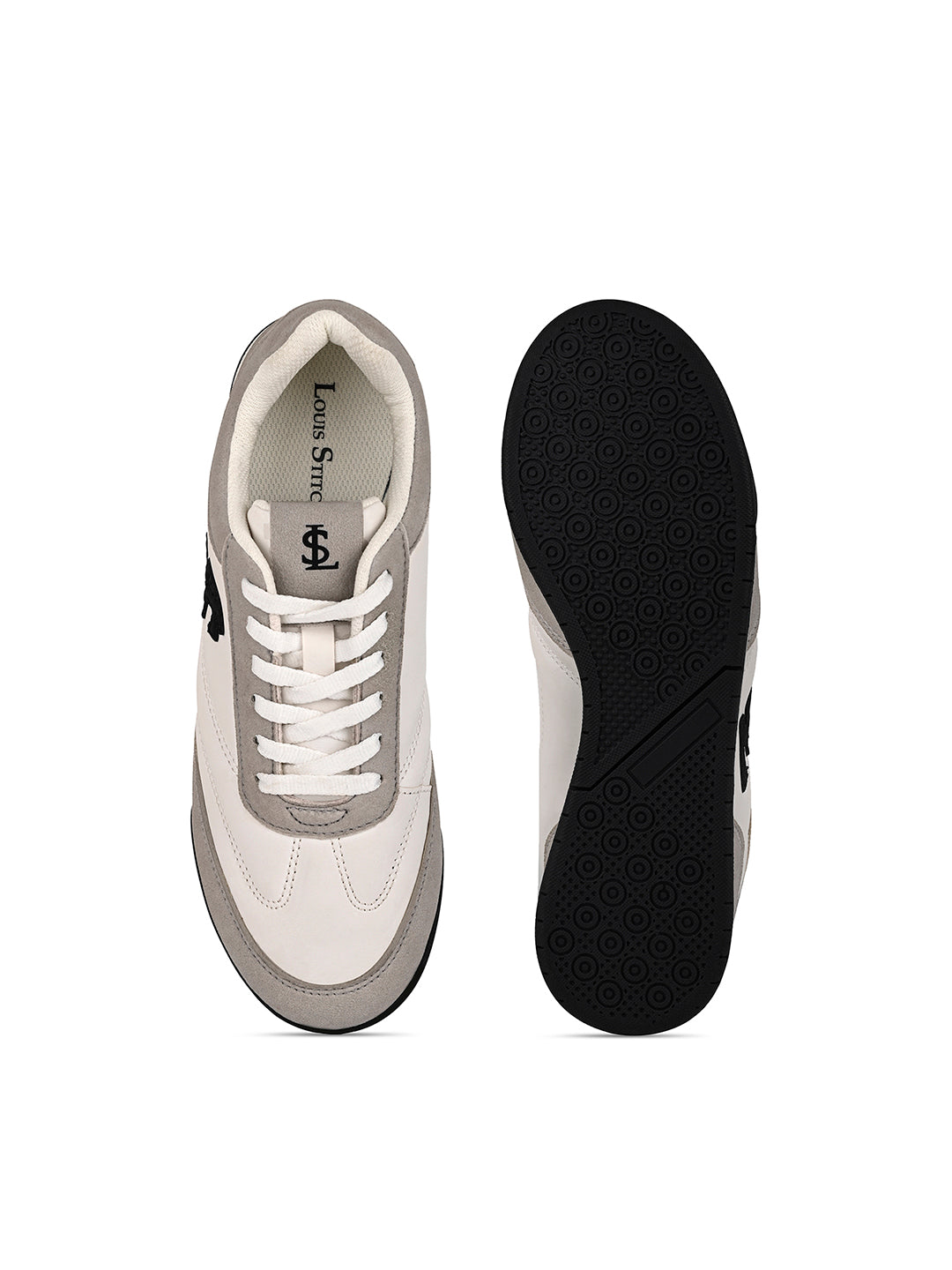 Women's Grey and White Lightweight and Comfortable Casual Lace-Up Sneakers