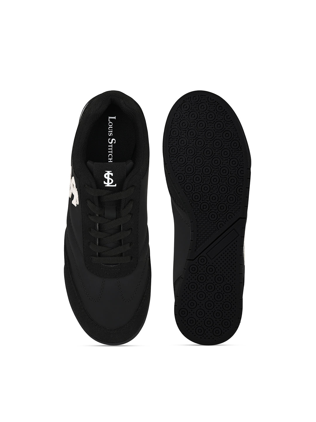 Women's Black Lightweight and Comfortable Casual Lace-Up Sneakers