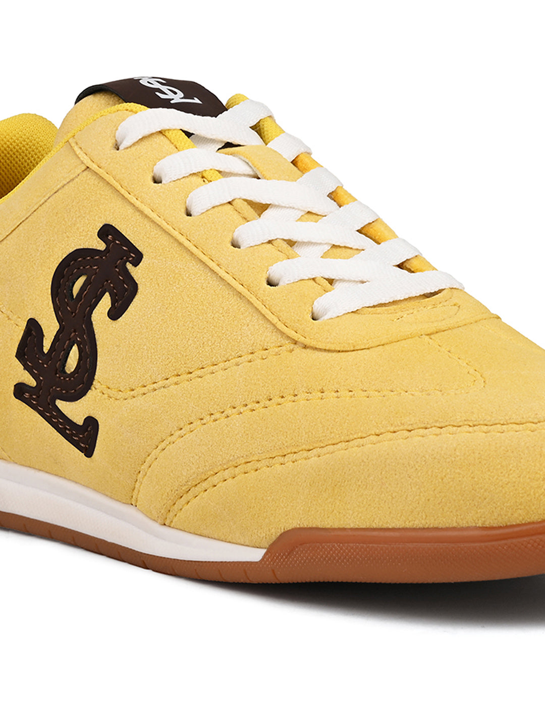 Women's Yellow Lightweight and Comfortable Casual Lace-Up Sneakers