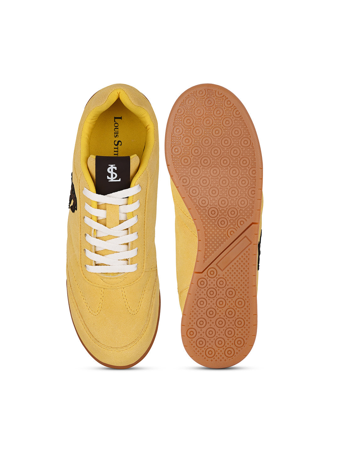 Women's Yellow Lightweight and Comfortable Casual Lace-Up Sneakers