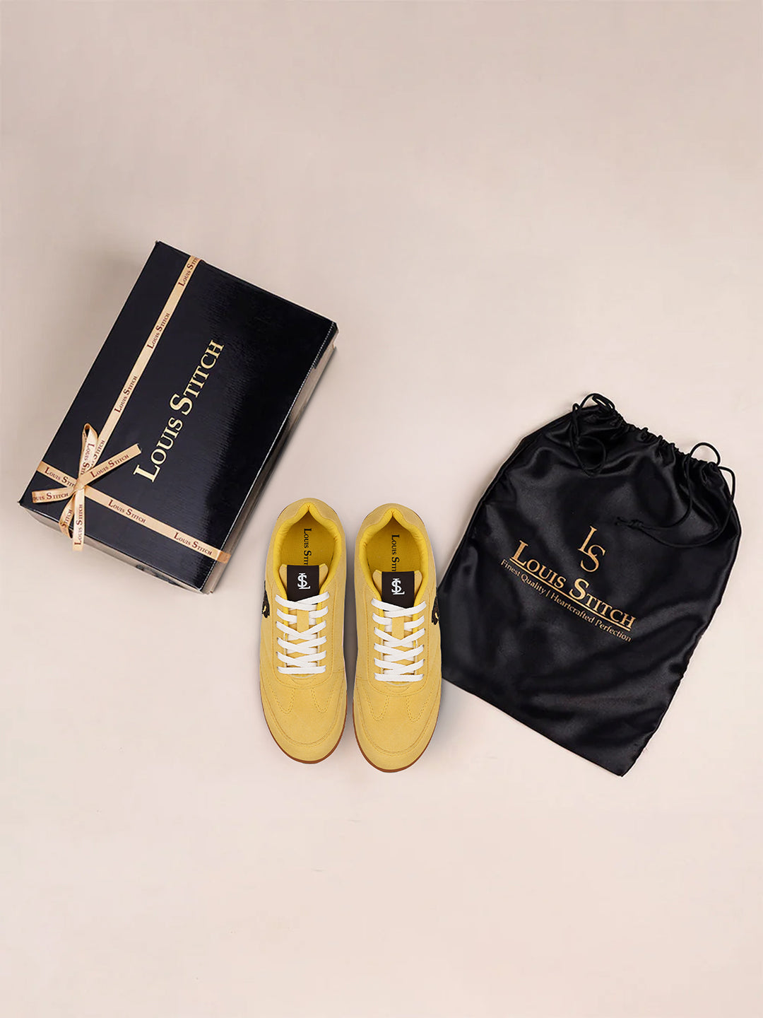 Women's Yellow Lightweight and Comfortable Casual Lace-Up Sneakers