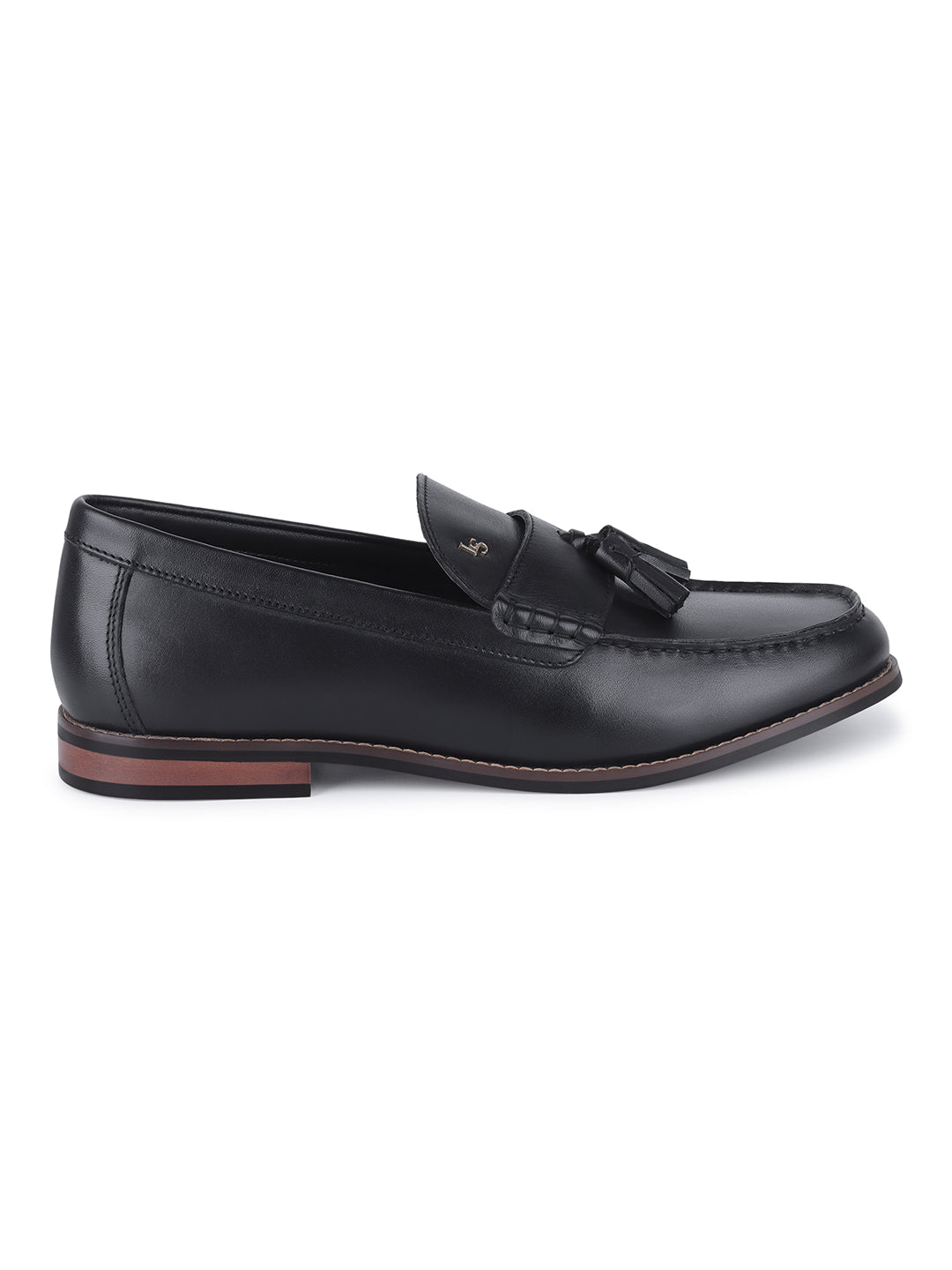 Men's Premium Raven Black Leather Formal Tassel Loafers