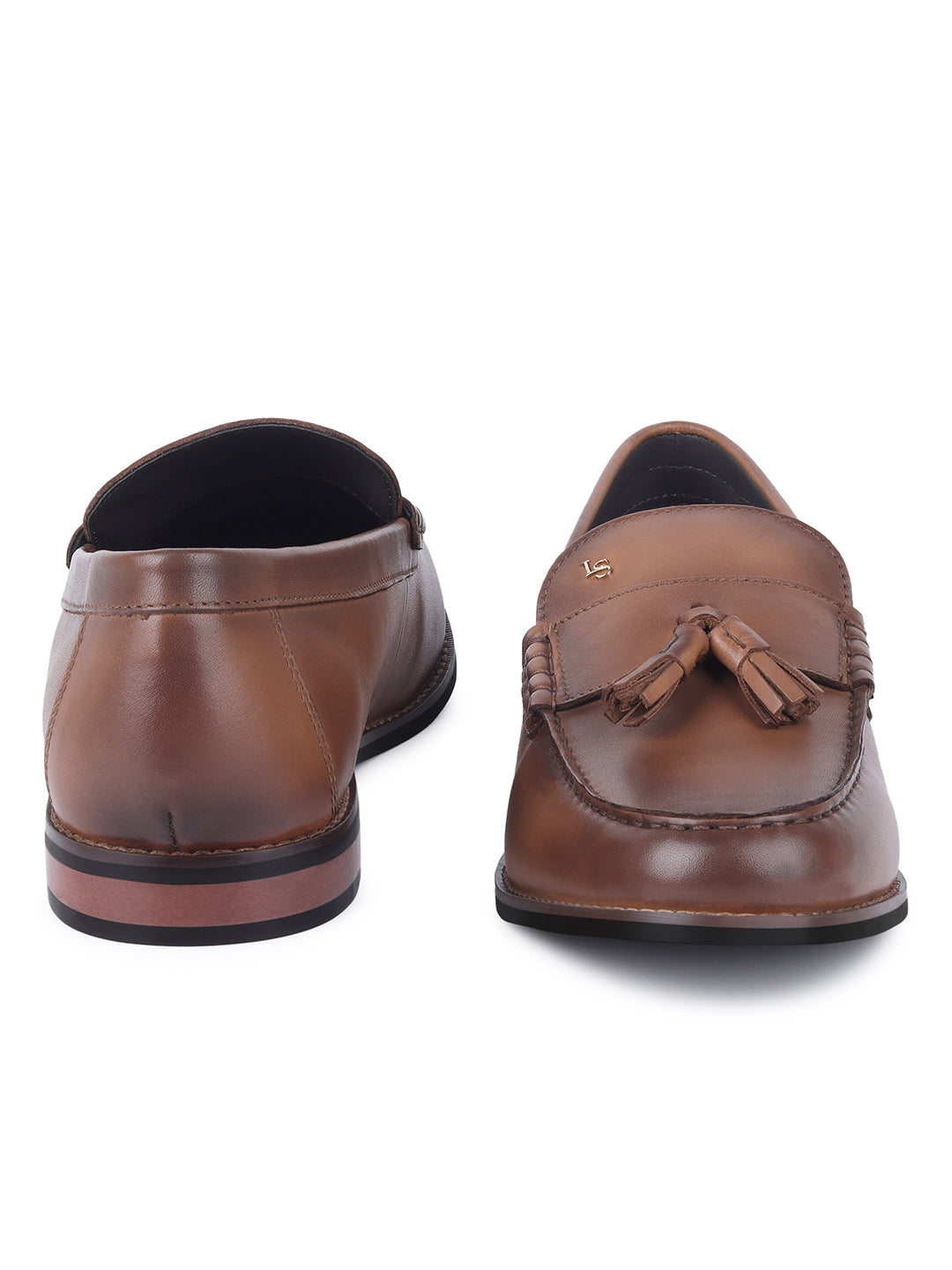 Men's Premium Cedar Tan Leather Formal Tassel Loafers