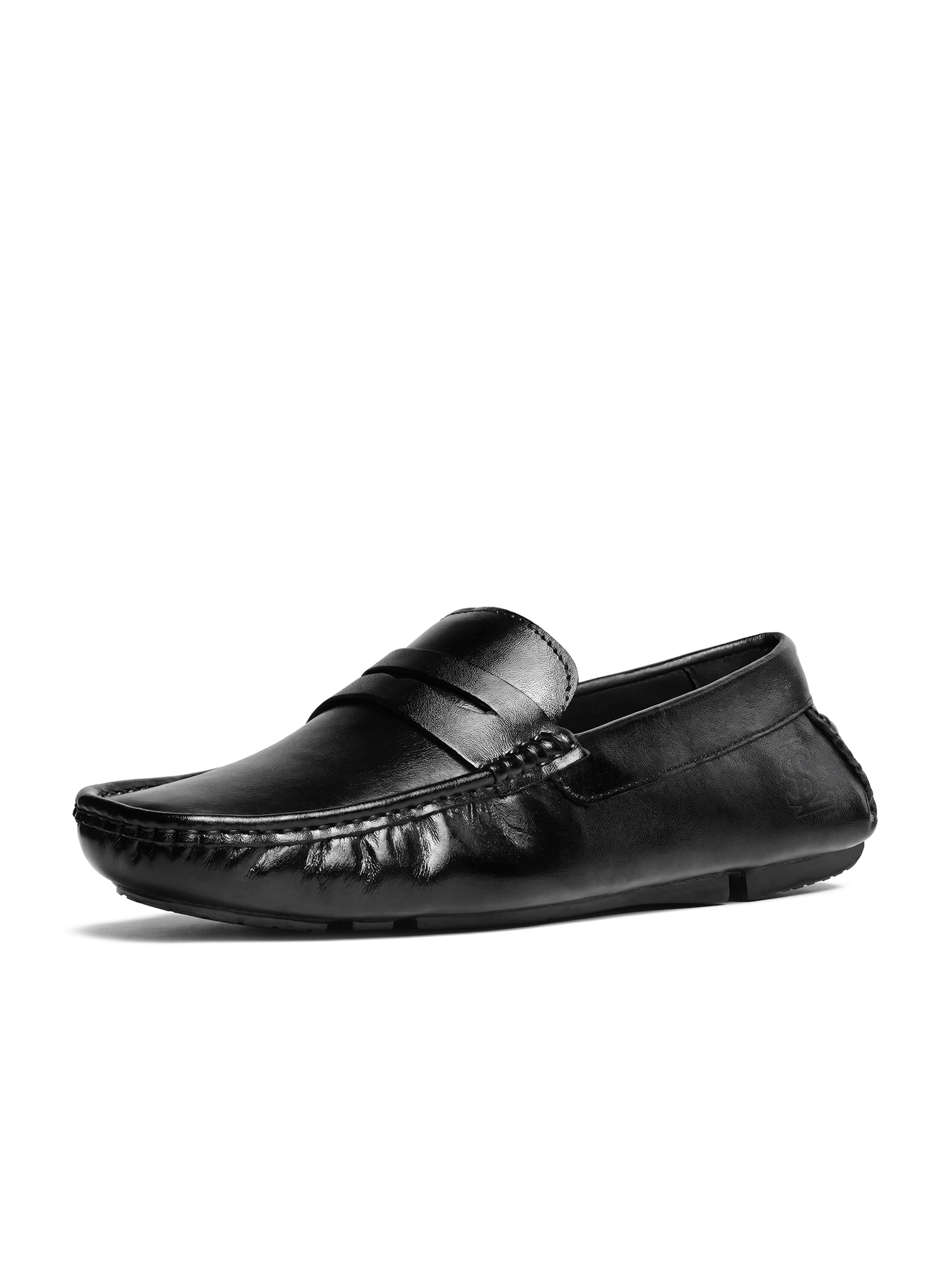 Jet Black Formal Slip-On Driving Loafers