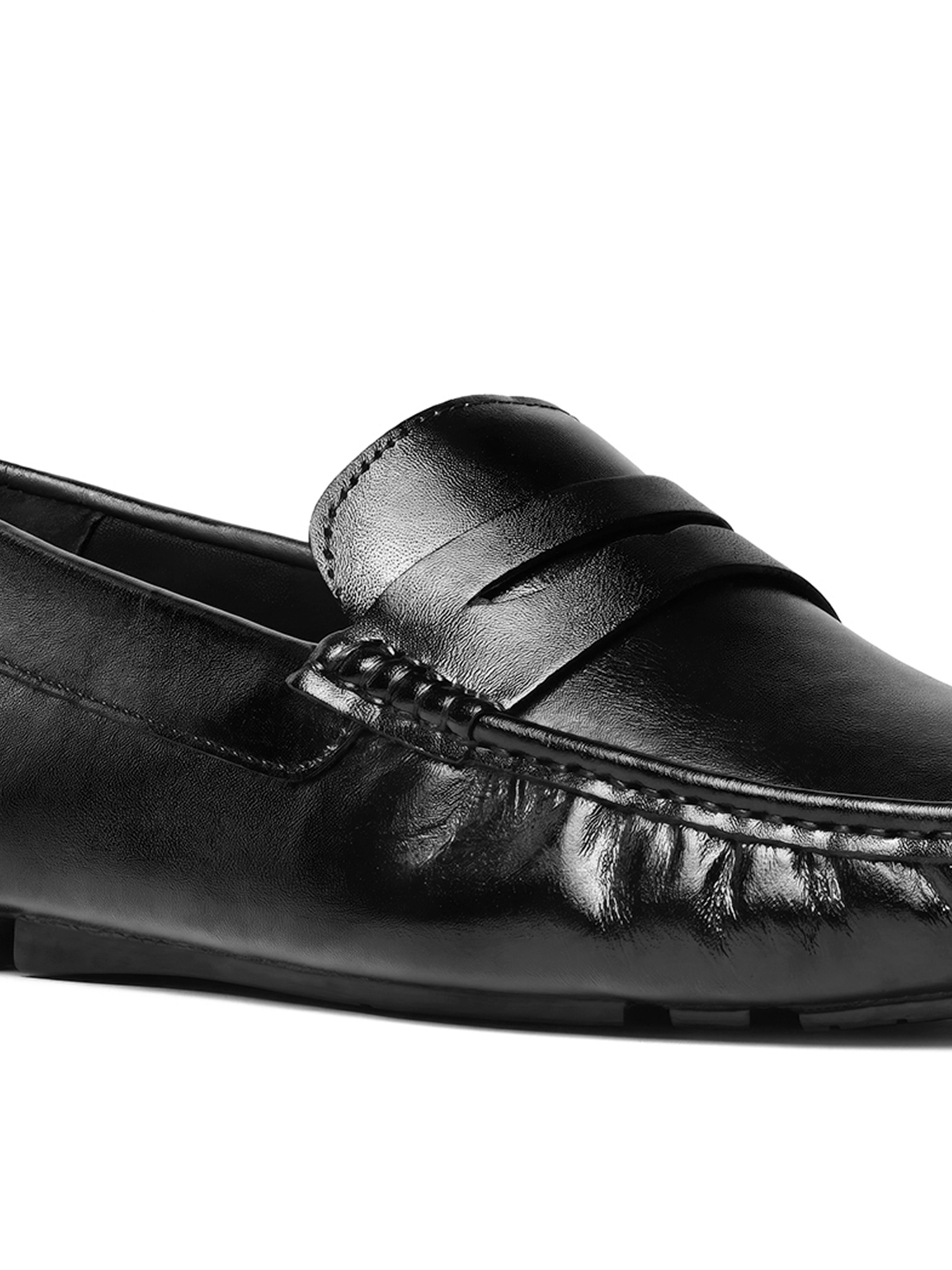 Jet Black Formal Slip-On Driving Loafers