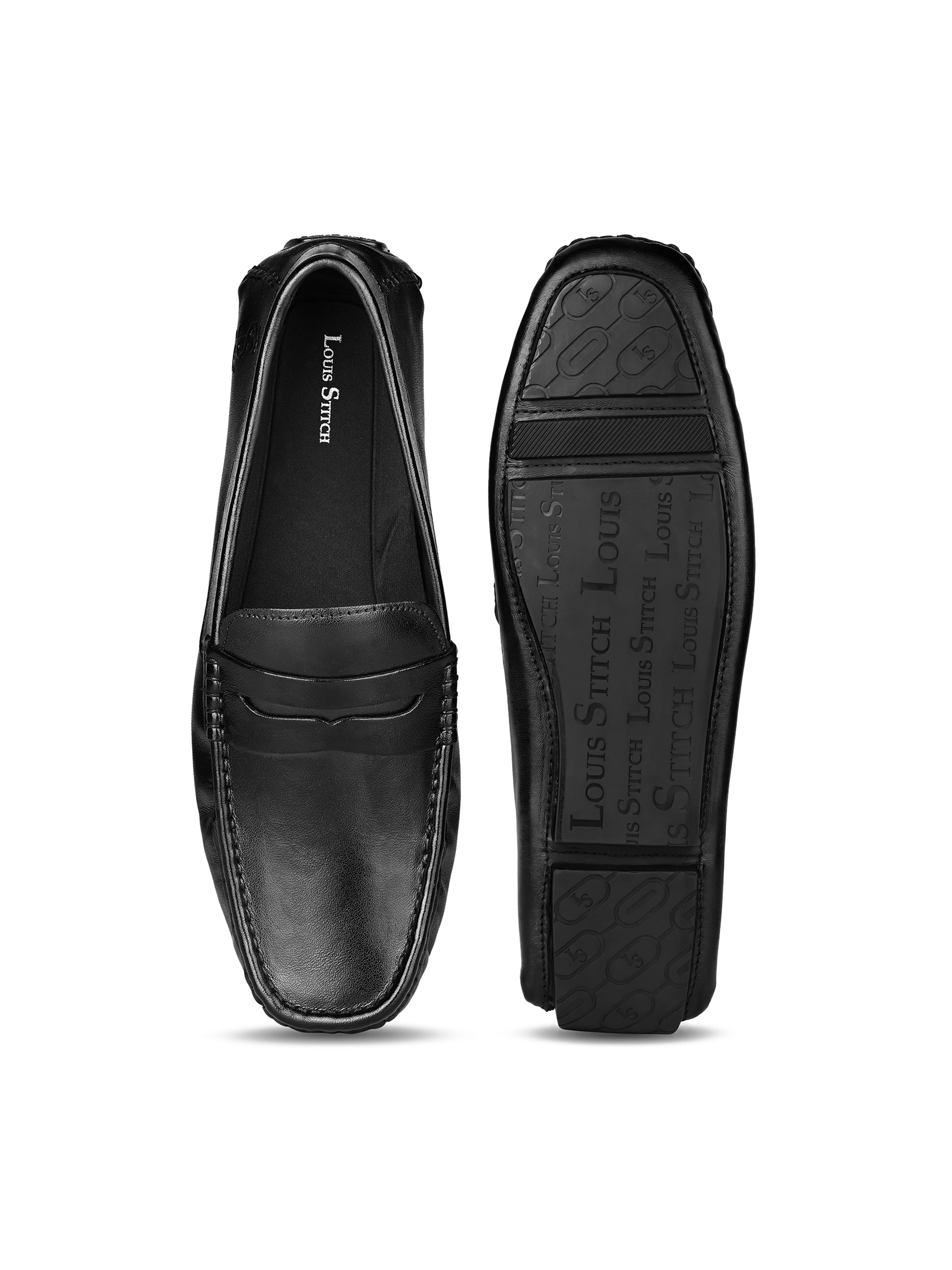 Jet Black Formal Slip-On Driving Loafers