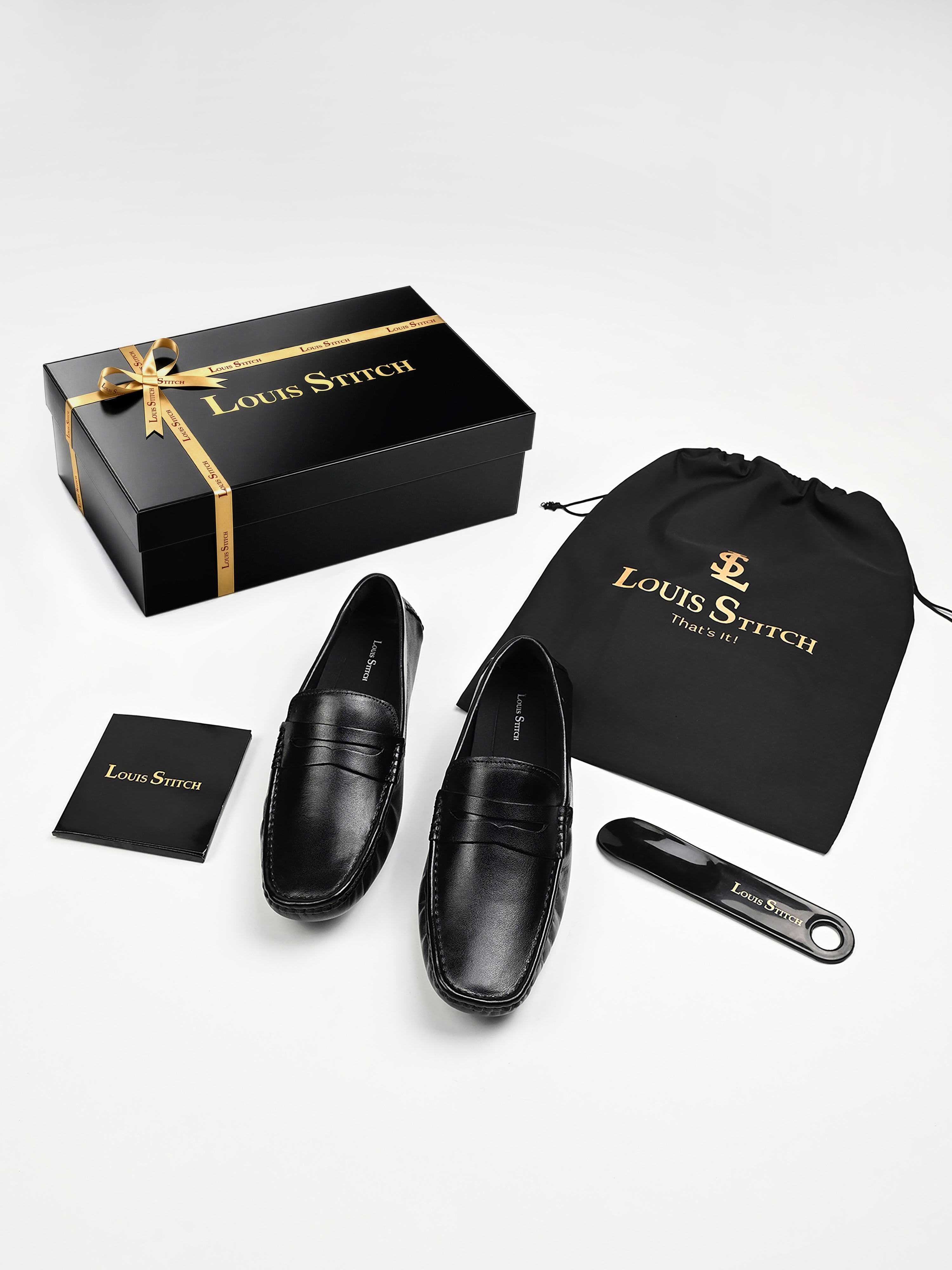 Jet Black Formal Slip-On Driving Loafers