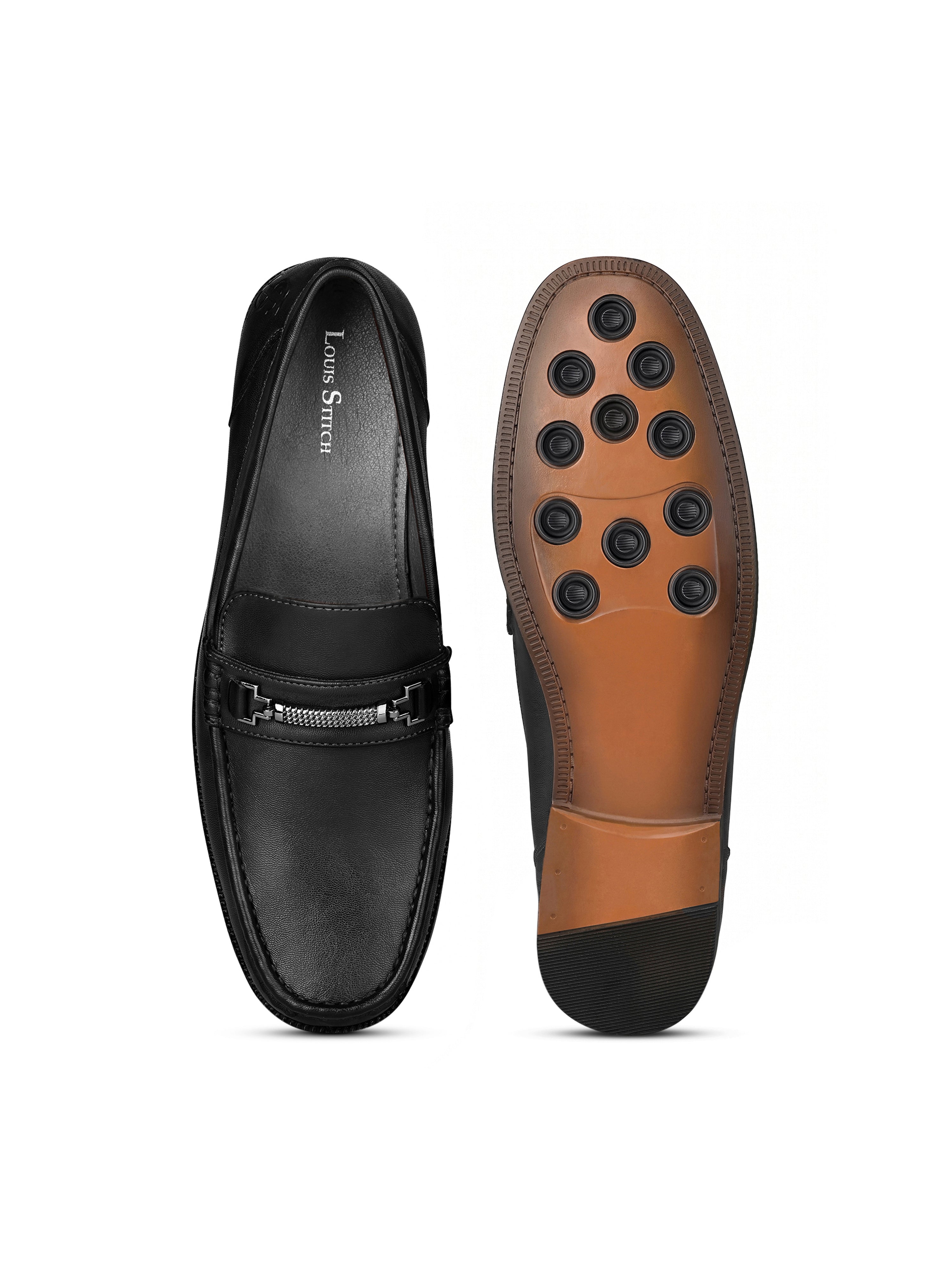Jet Black Formal Slip-On Driving Loafers