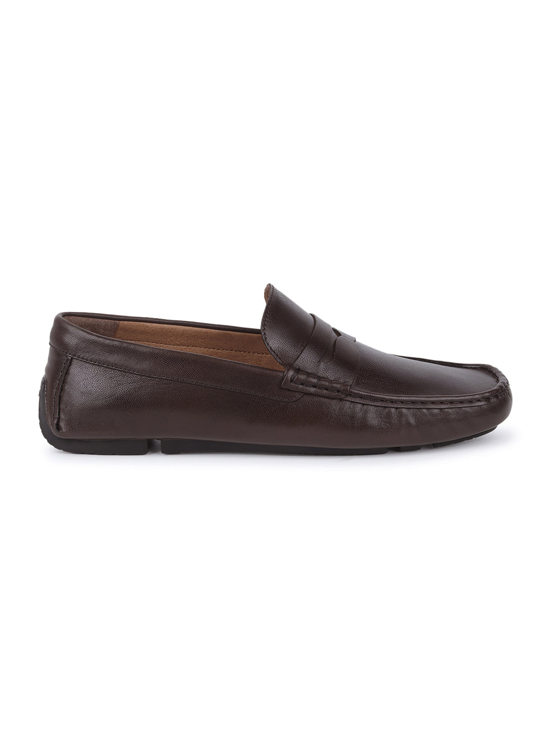 Men's Premium Brunette Brown Leather Formal Loafers