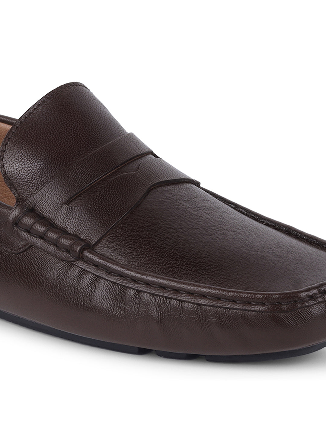 Men's Premium Brunette Brown Leather Formal Loafers