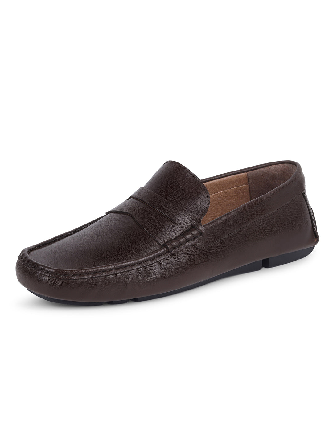 Men's Premium Brunette Brown Leather Formal Loafers