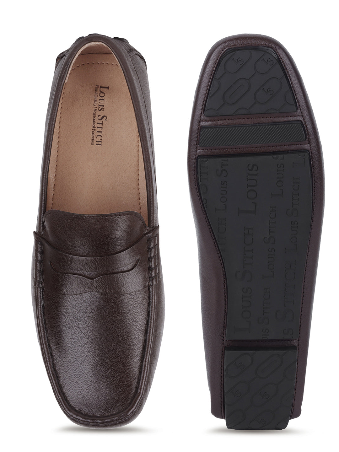 Men's Premium Brunette Brown Leather Formal Loafers