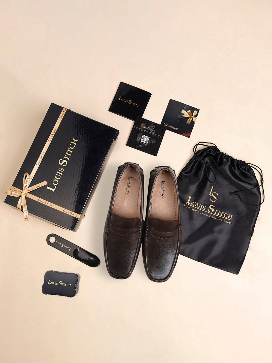 Men's Premium Brunette Brown Leather Formal Loafers