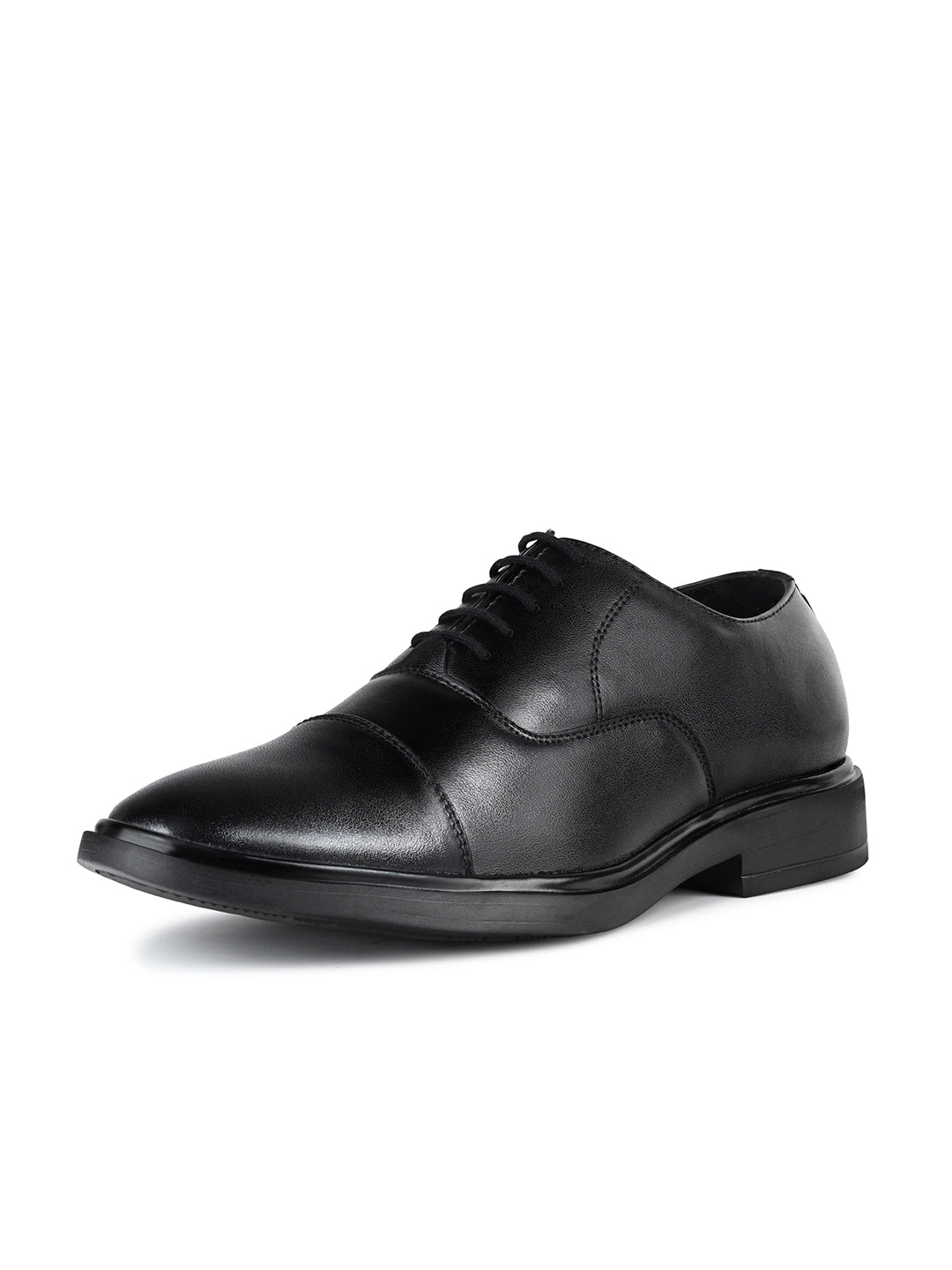 Obsidian Black Leather Lace-Up Lightweight Formal Derbys