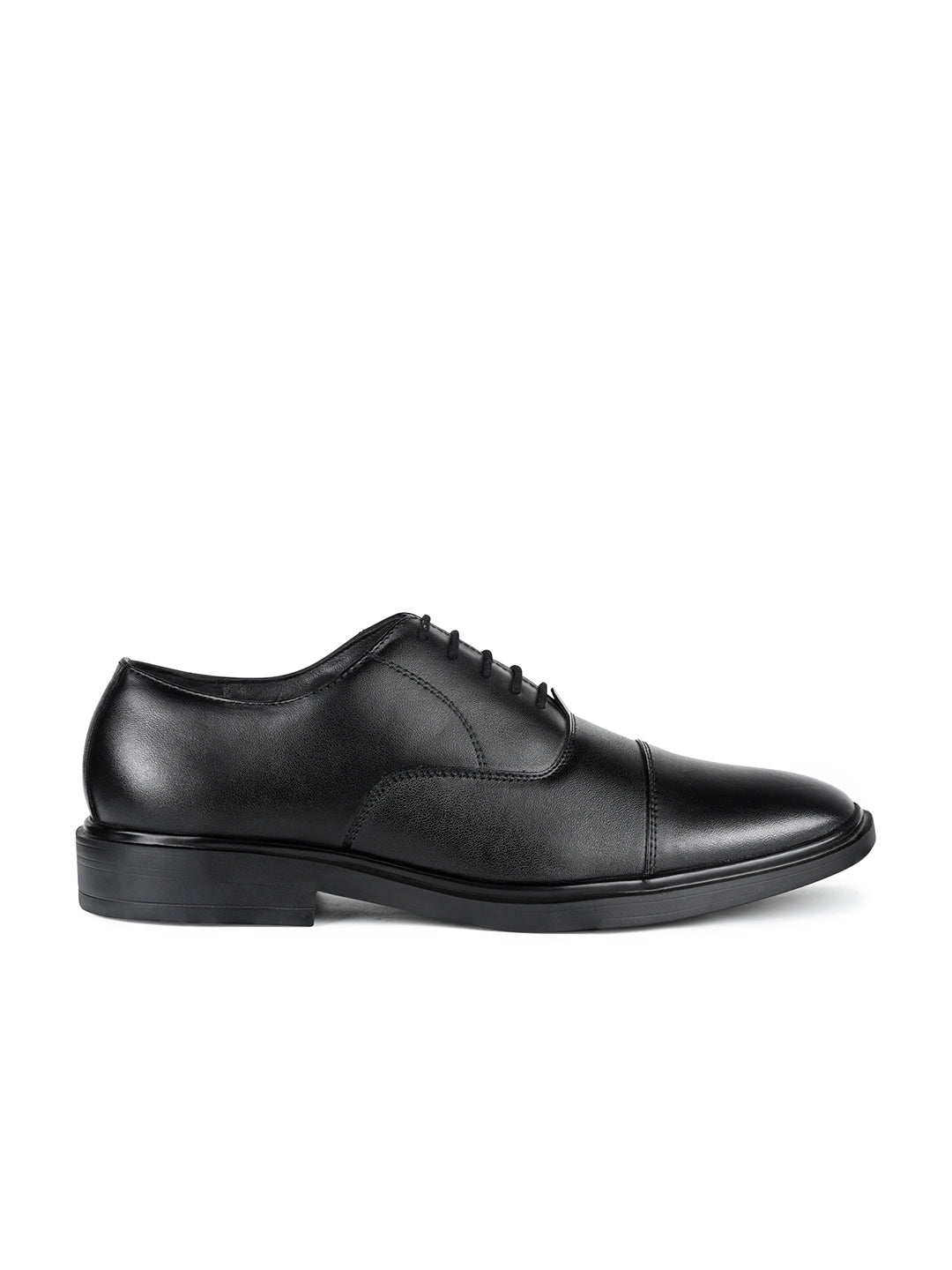 Obsidian Black Leather Lace-Up Lightweight Formal Derbys