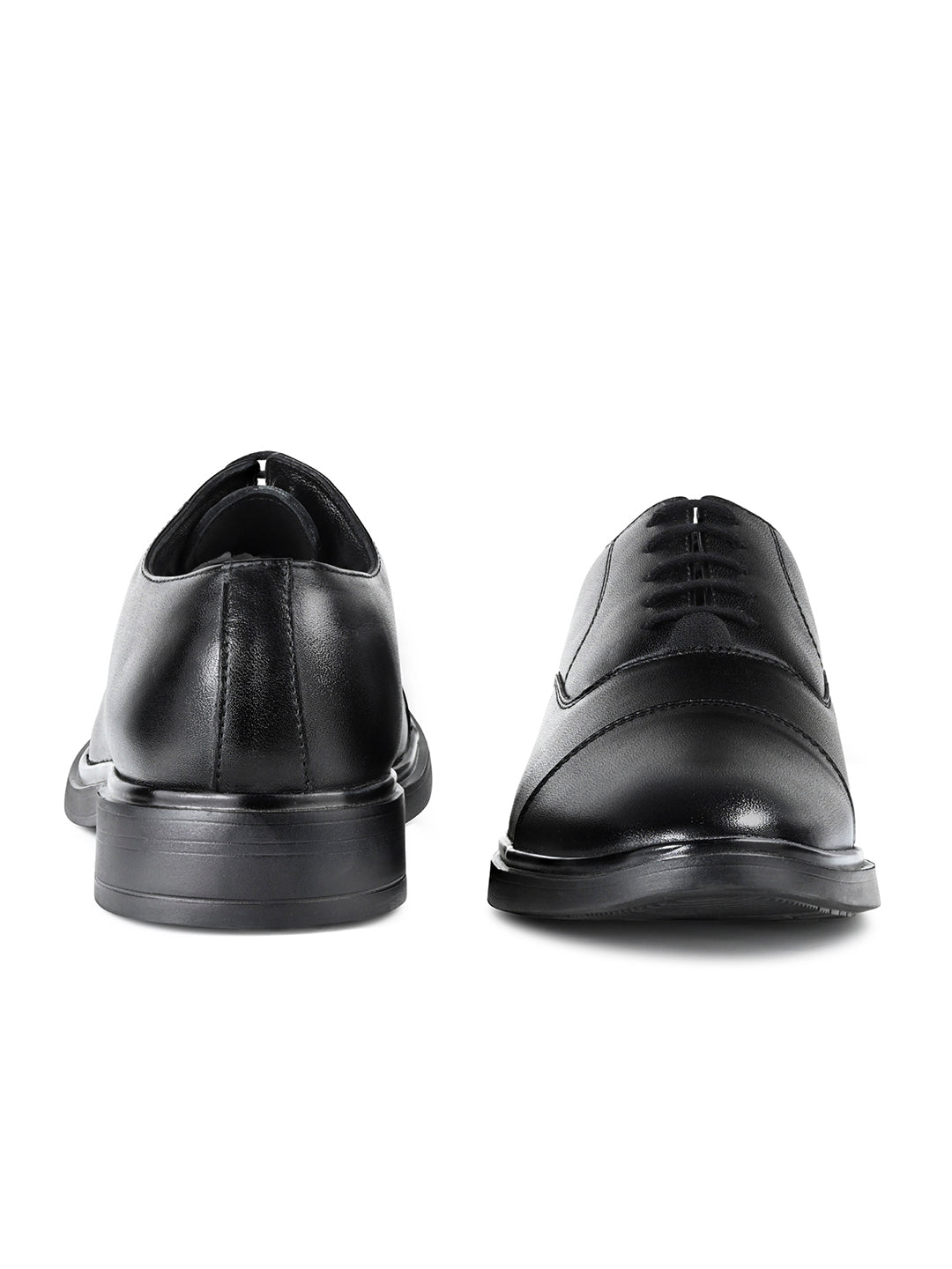 Obsidian Black Leather Lace-Up Lightweight Formal Derbys