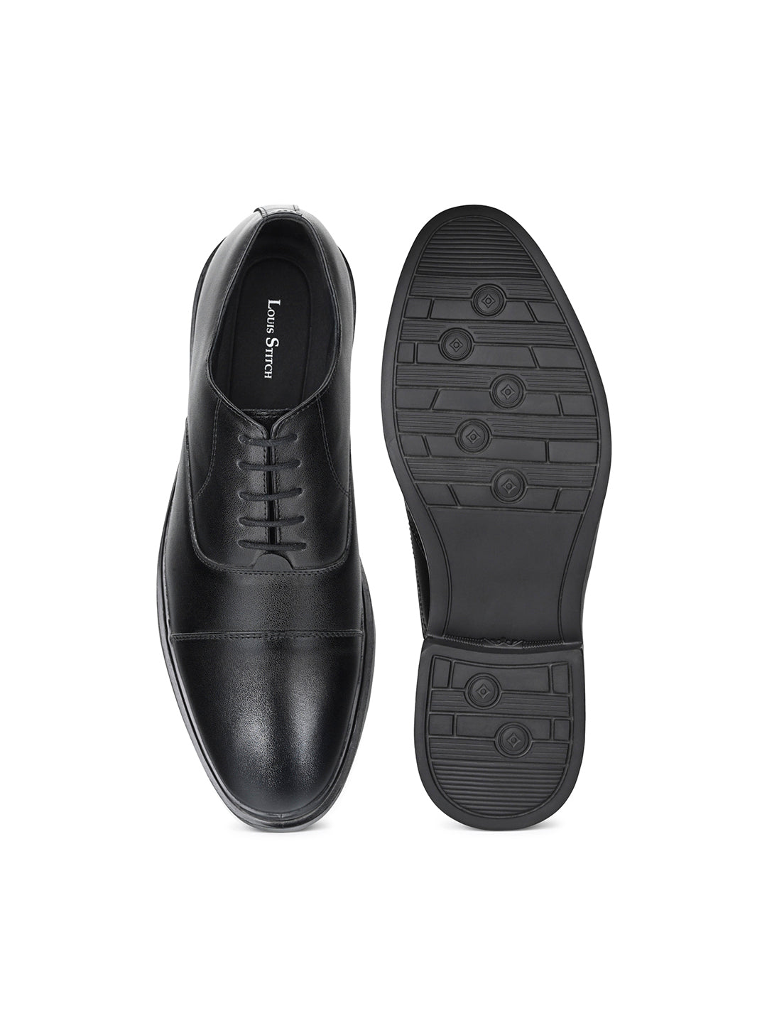 Obsidian Black Leather Lace-Up Lightweight Formal Derbys