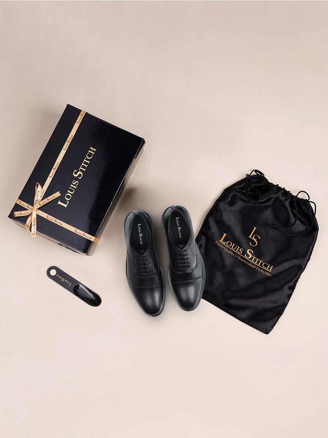 Obsidian Black Leather Lace-Up Lightweight Formal Derbys