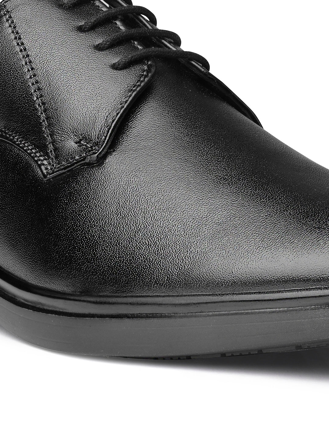 Raven Black Leather Lace-Up Lightweight Formal Derbys
