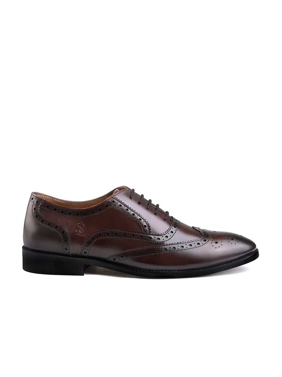 Brunette Brown Italian Crust Leather Formal Brogue
