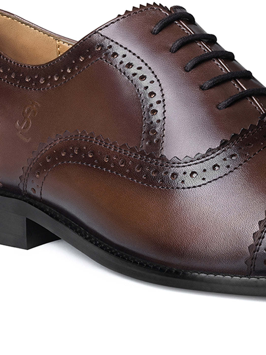Brunette Brown Italian Crust Leather Formal Oxford