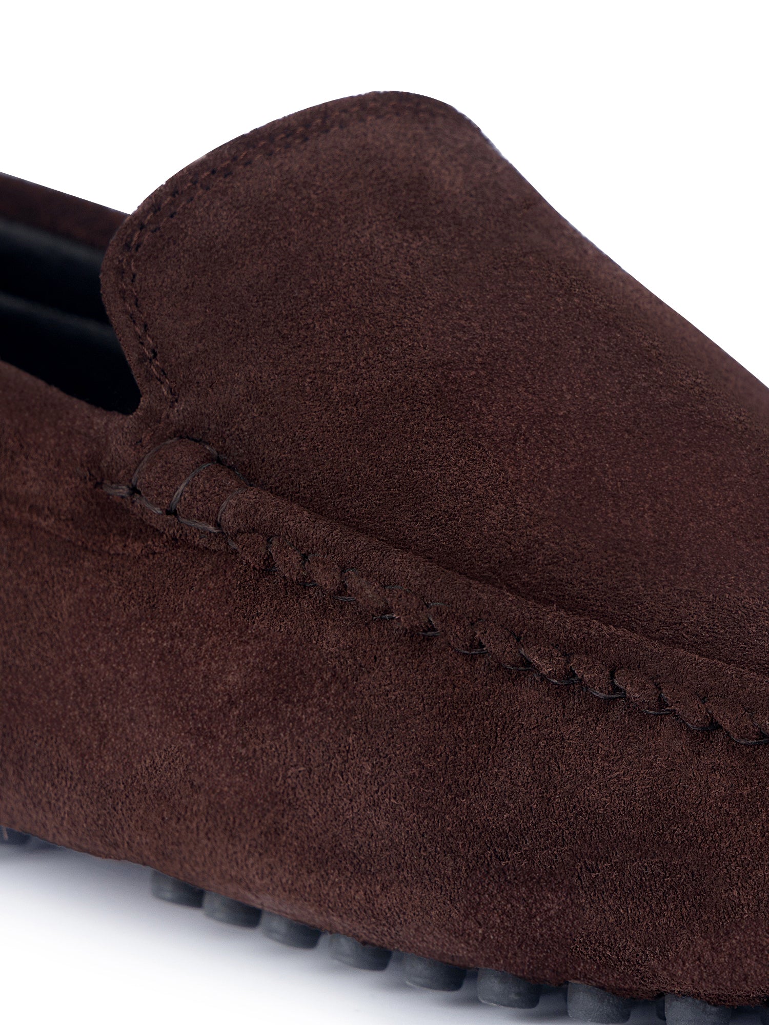 Brunette Brown Handmade Italian Suede Leather Slip-On Penny Loafers