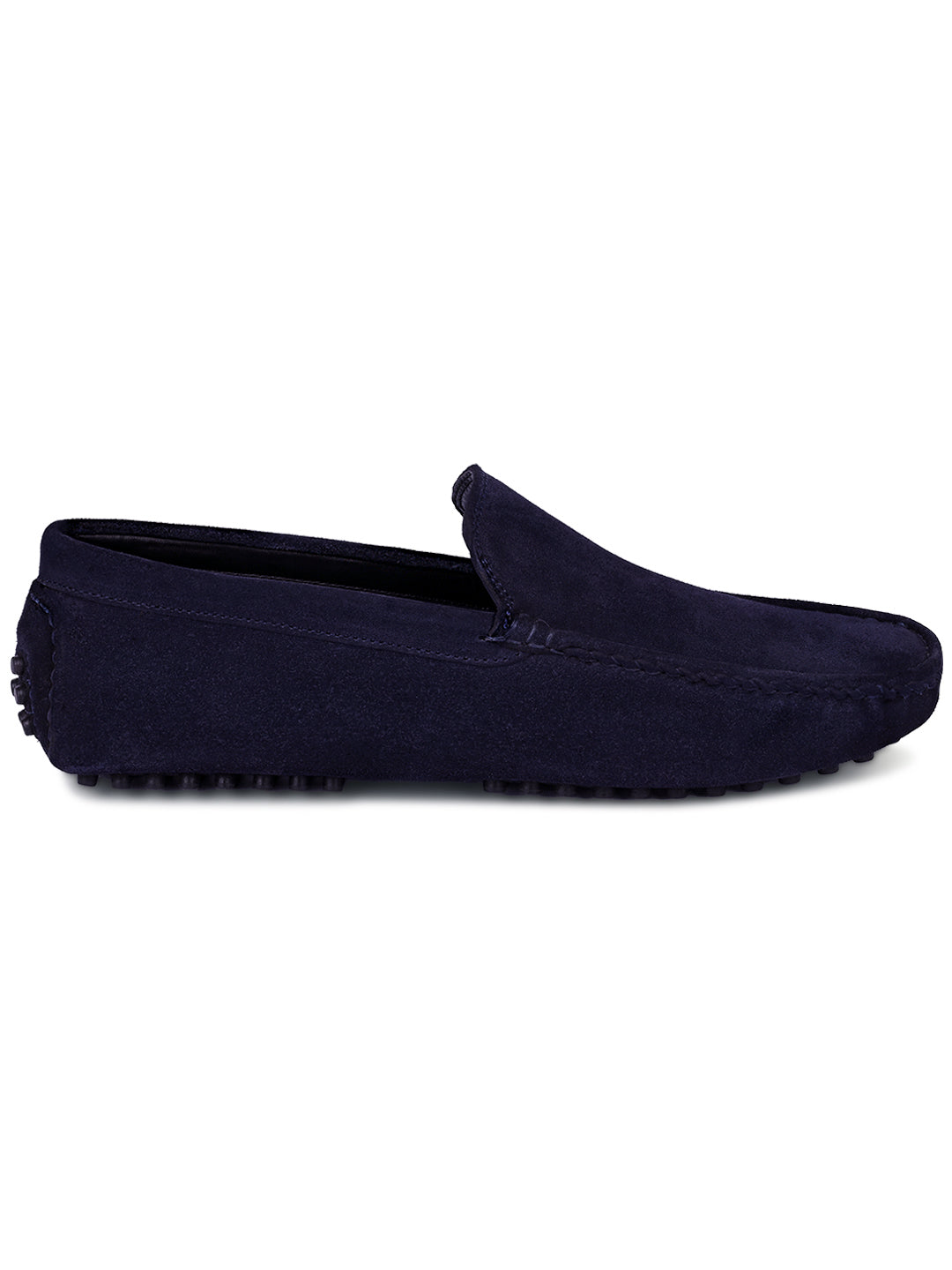 Federal Blue Handmade Italian Suede Leather Slip-On Penny Loafers