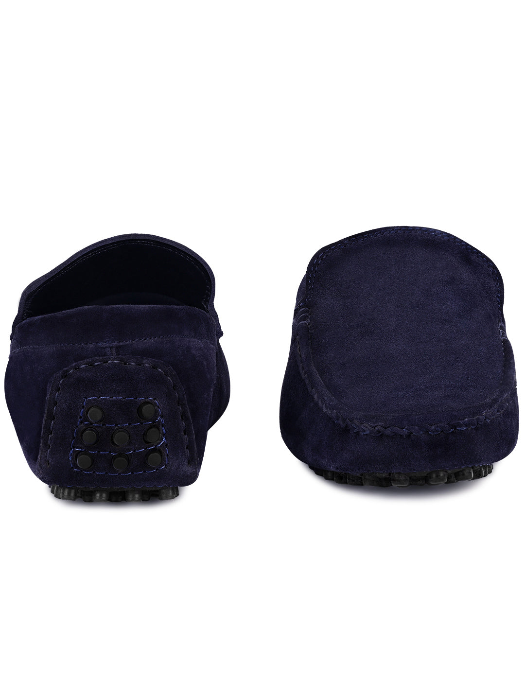 Federal Blue Handmade Italian Suede Leather Slip-On Penny Loafers