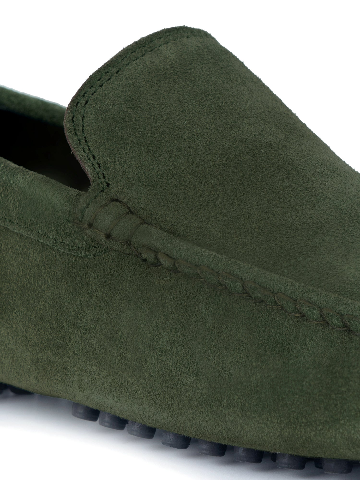 Seaweed Green Handmade Italian Suede Leather Slip-On Penny Loafers