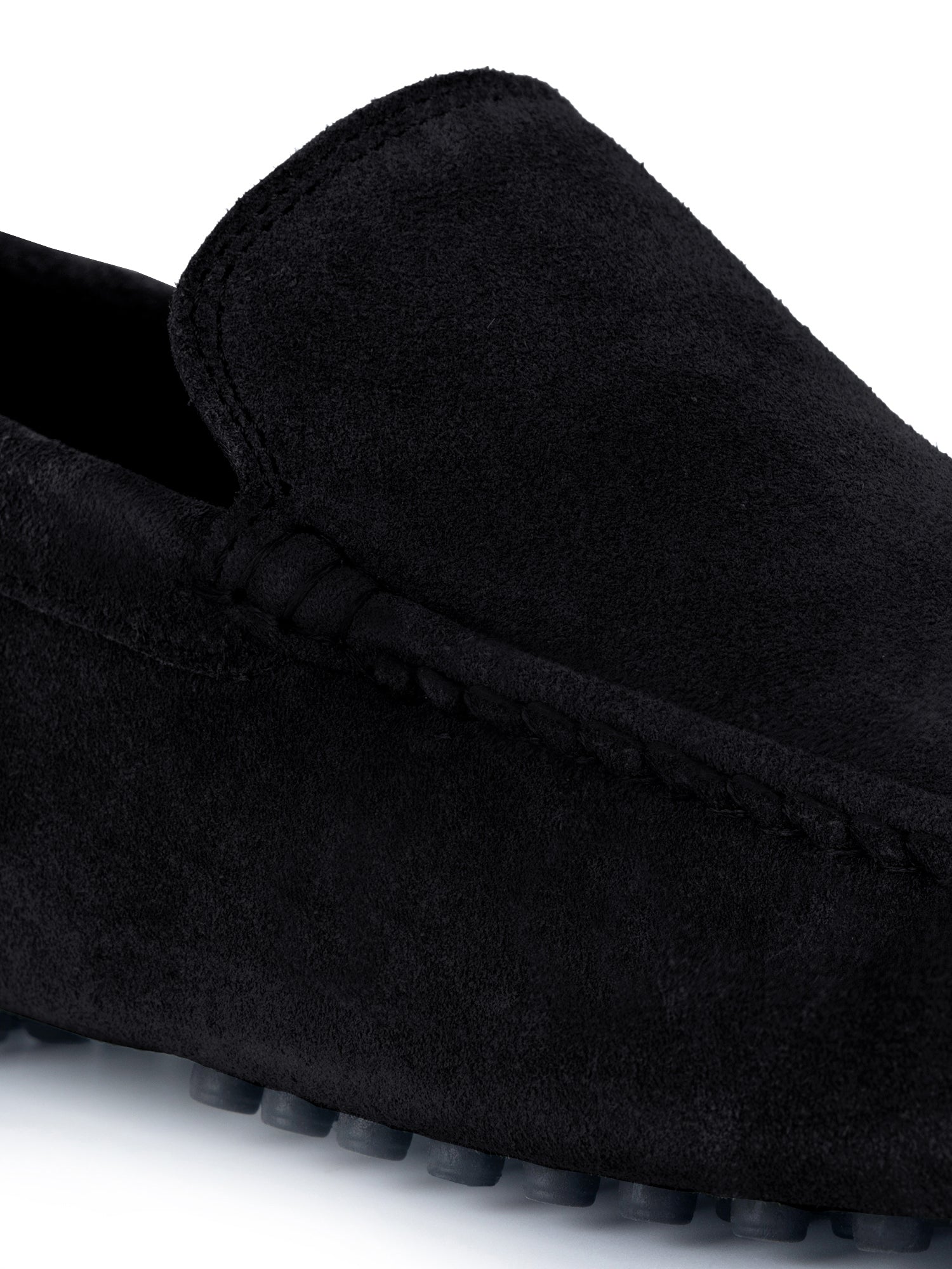 Jet Black Handmade Italian Suede Leather Slip-On Penny Loafers