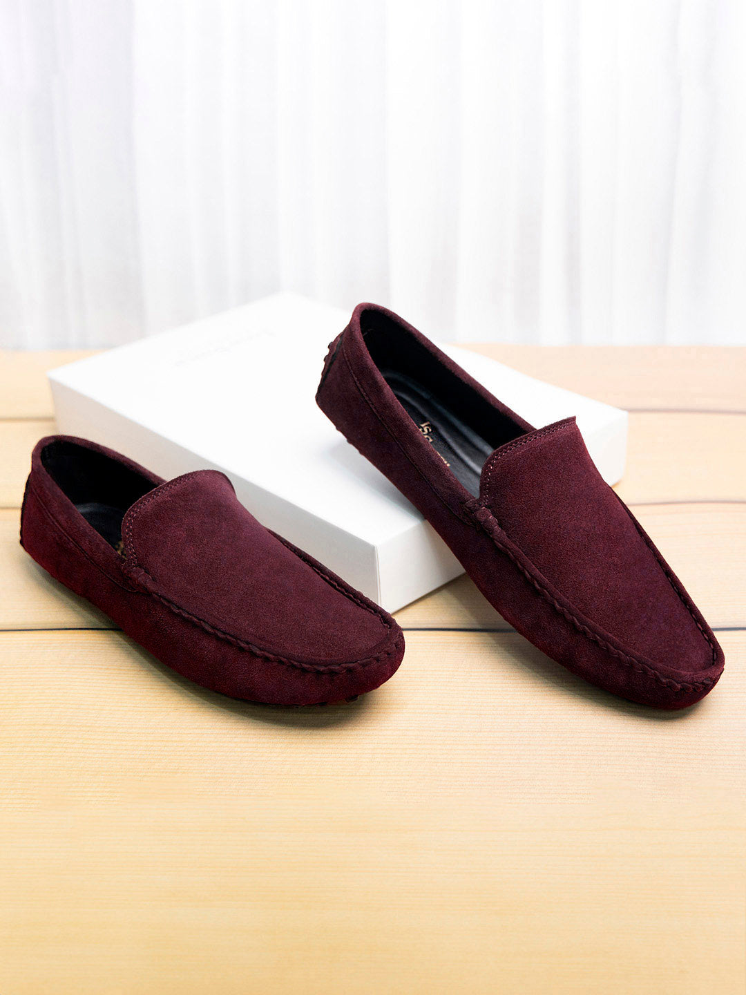 Rosewood Handmade Italian Suede Leather Slip-On Penny Loafers