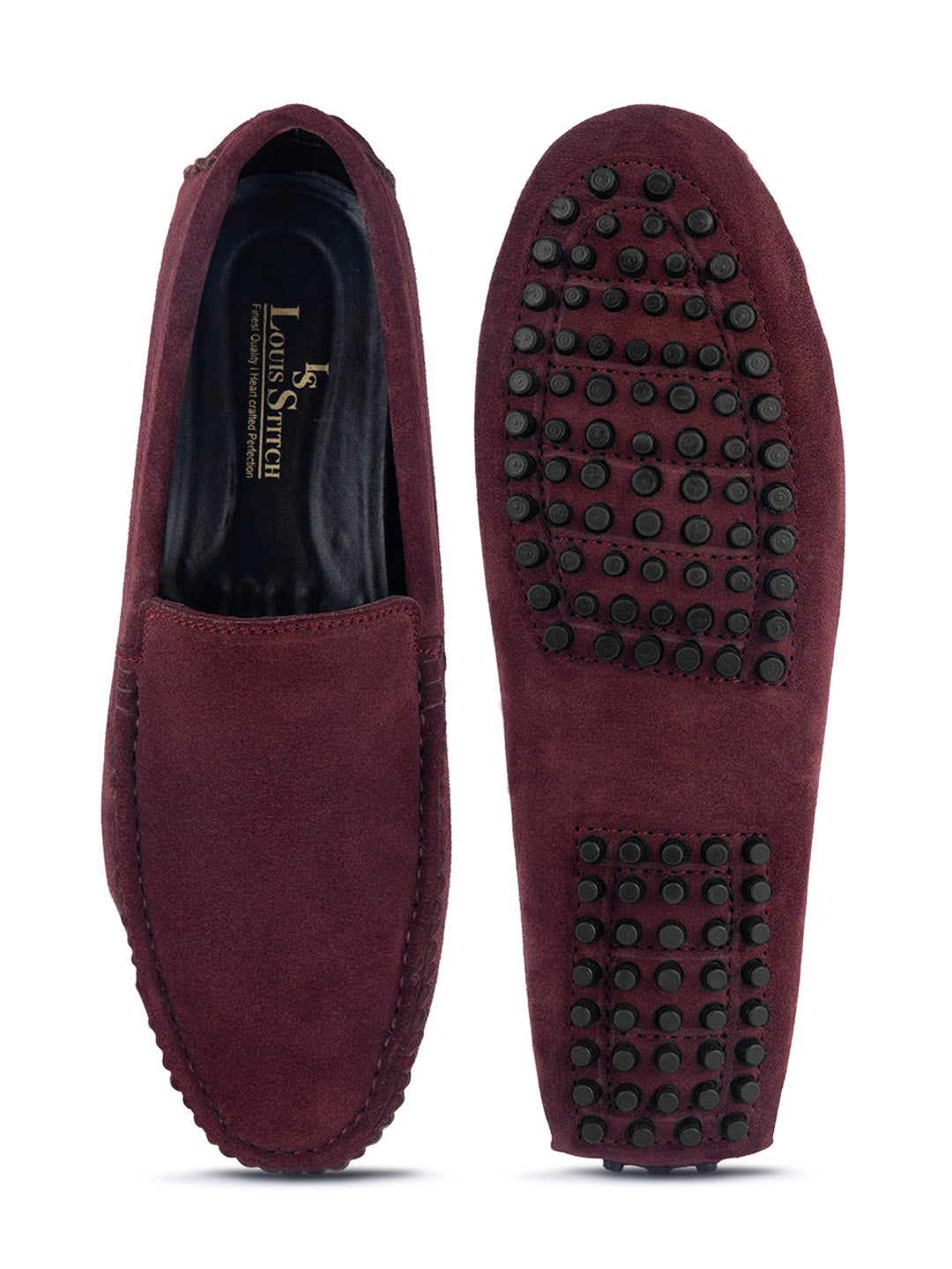 Rosewood Handmade Italian Suede Leather Slip-On Penny Loafers