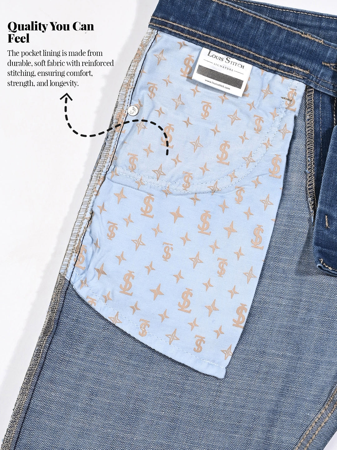 Men's Blue Mid Rise Light Faded Bootcut Fit Jeans