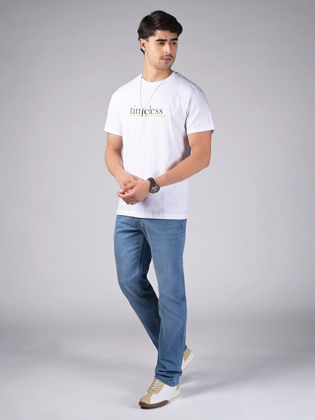 Men's Blue Mid Rise Light Faded Regular Fit Jeans