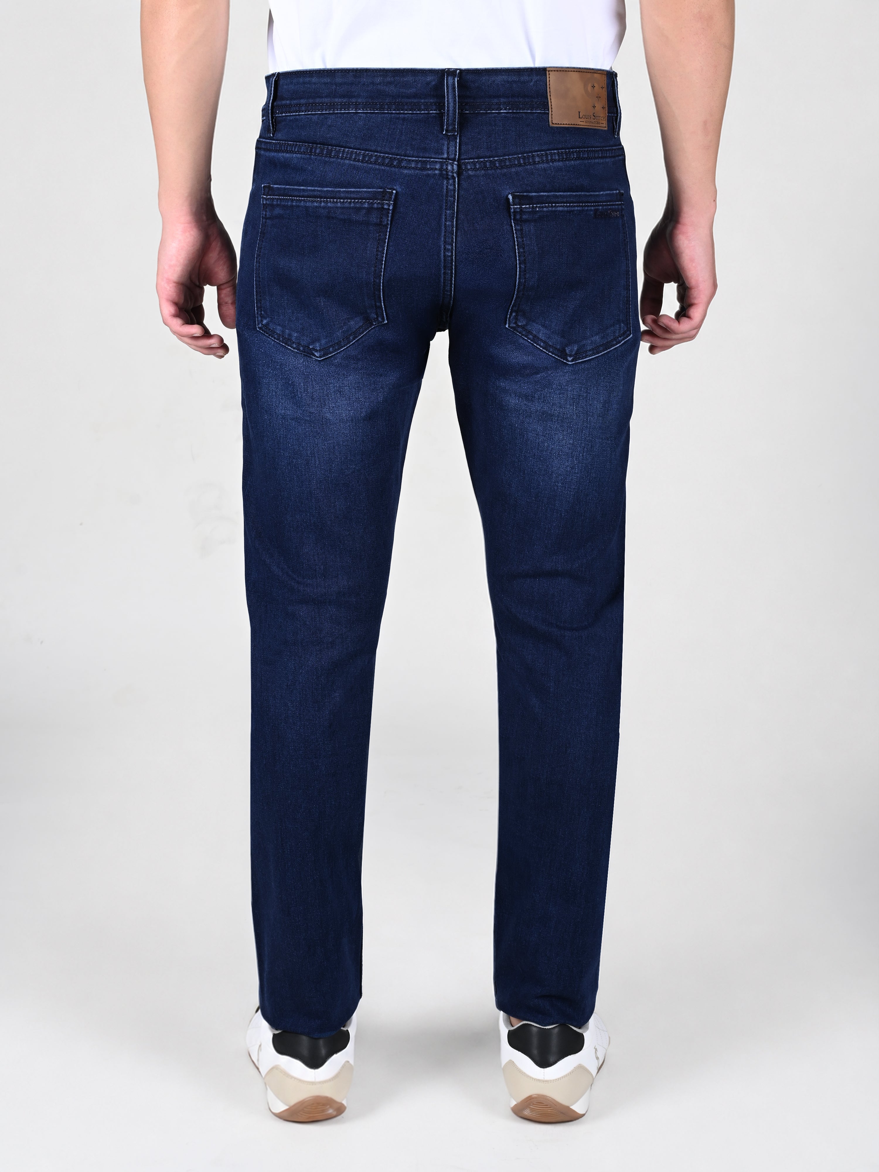Signature Men's Dark Blue Slim Fit Mid Rise Jeans