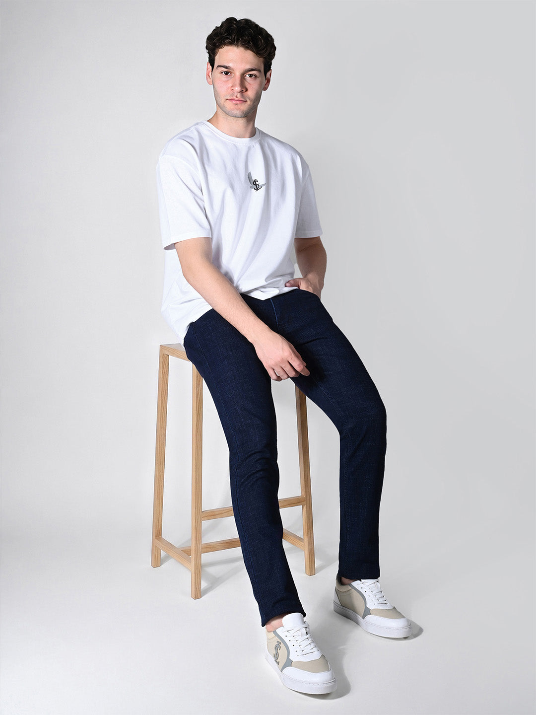 Men's Signature Raw Navy Slim Fit Mid Rise Jeans