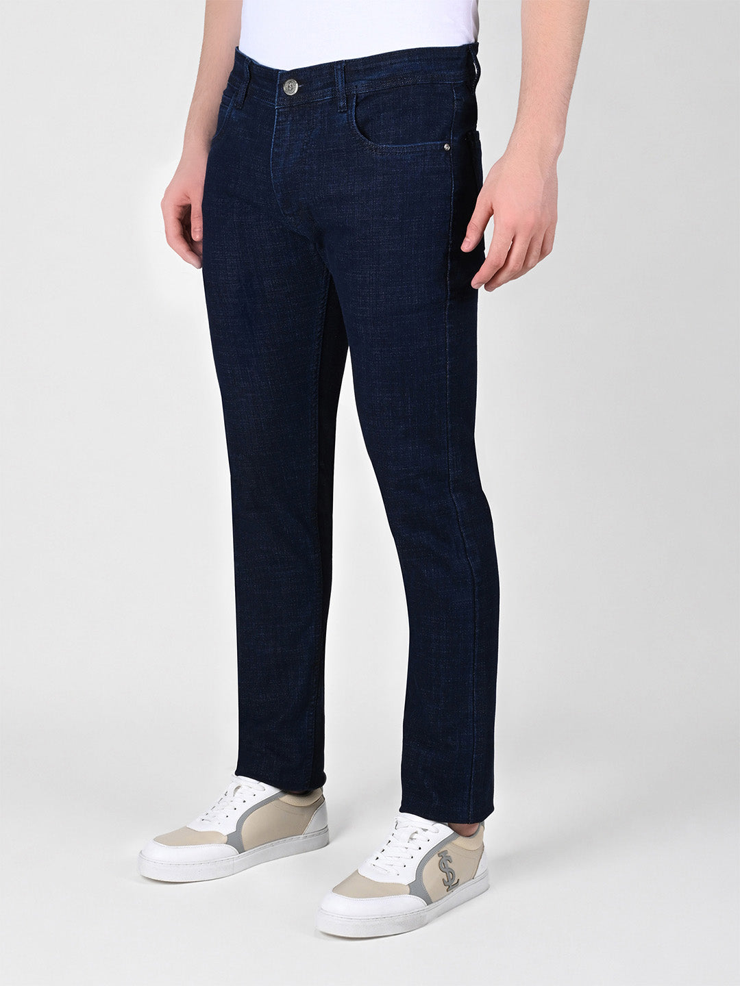 Men's Signature Raw Navy Slim Fit Mid Rise Jeans