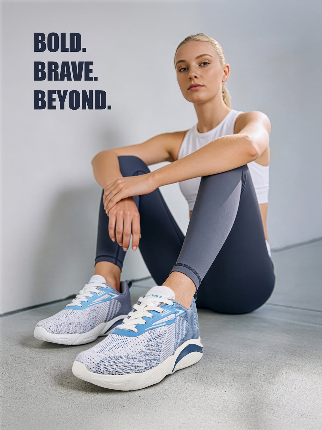 Women's Indigo Blue Lightweight Athleisure Flyknit Sport Shoes